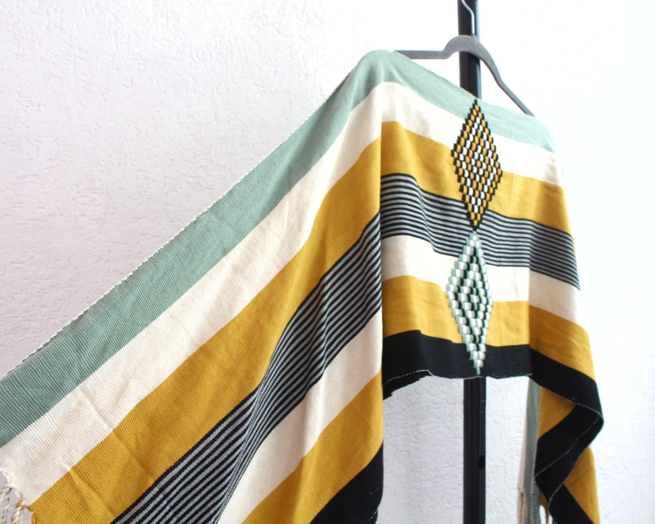 Jorongo Rombos Menta Blanco Amarillo