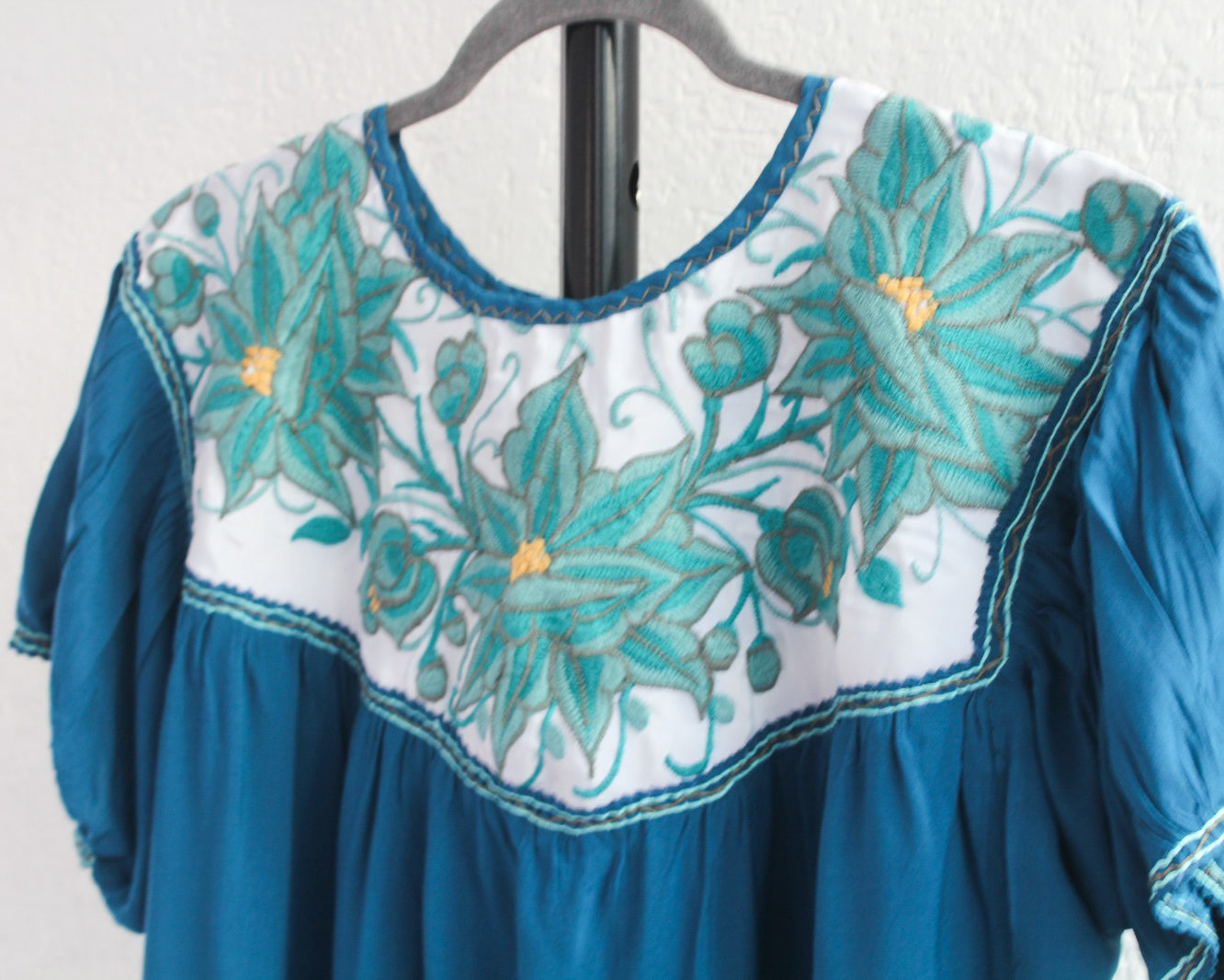 Blusa Abigail Flores Azul Indigo XXL