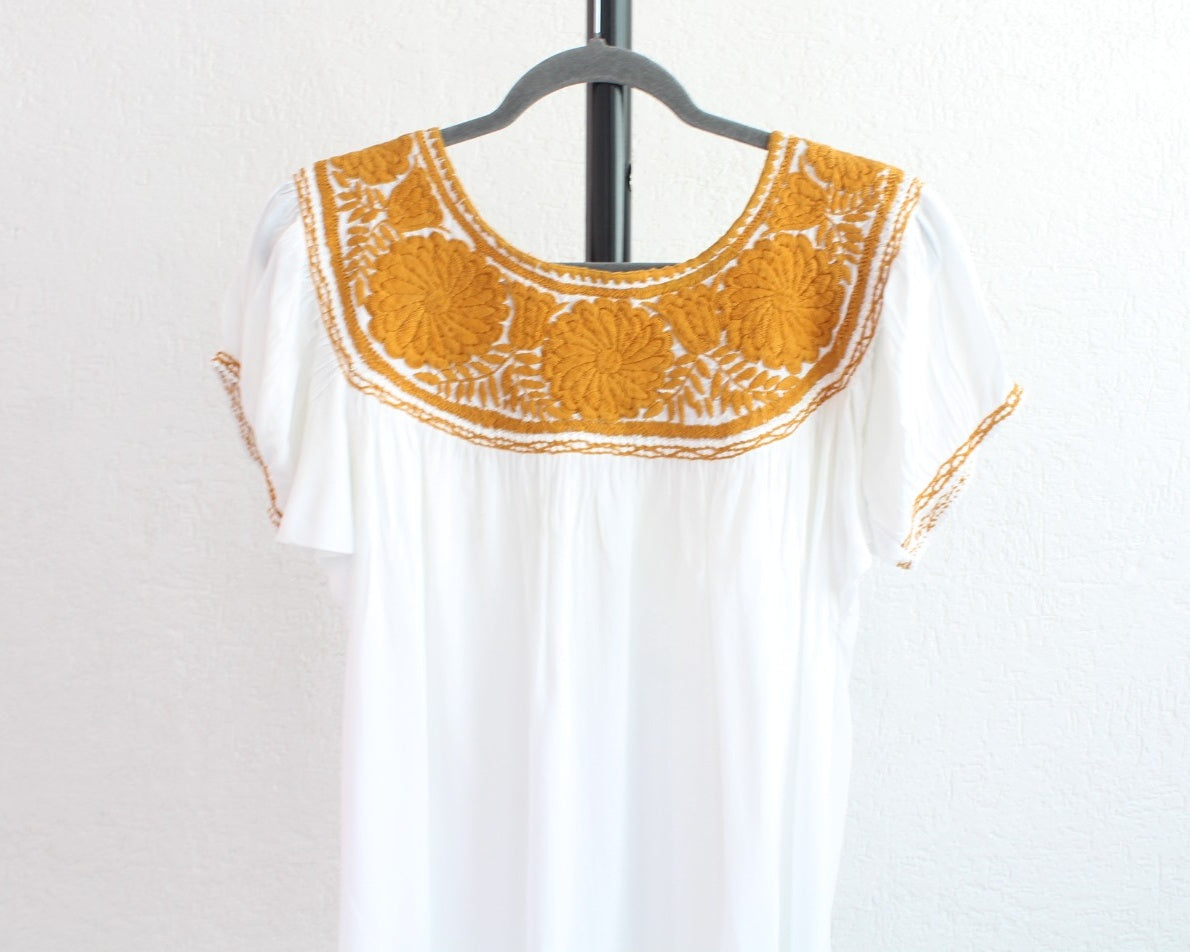 Blusa Aguacatenango Blanco Amarillo