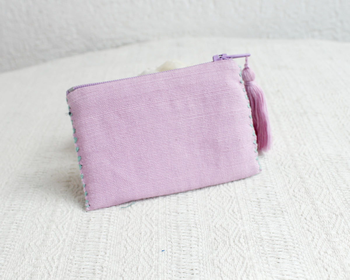 Mini Monedero Estrellitas Aqua Lila