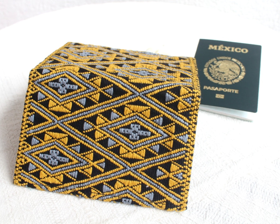 Porta Pasaporte Estrella Amarillo Gris