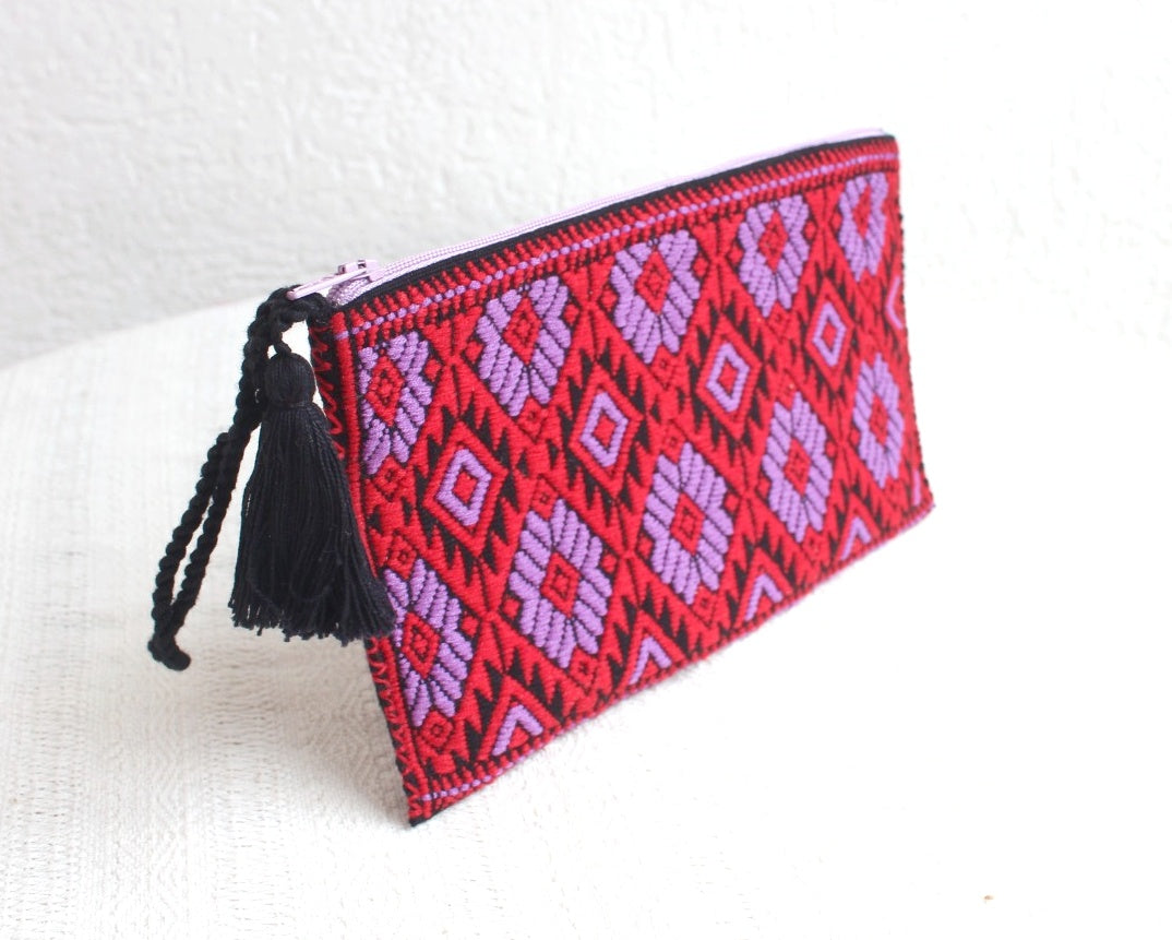 Neceser Flores Rojo Lila Negro