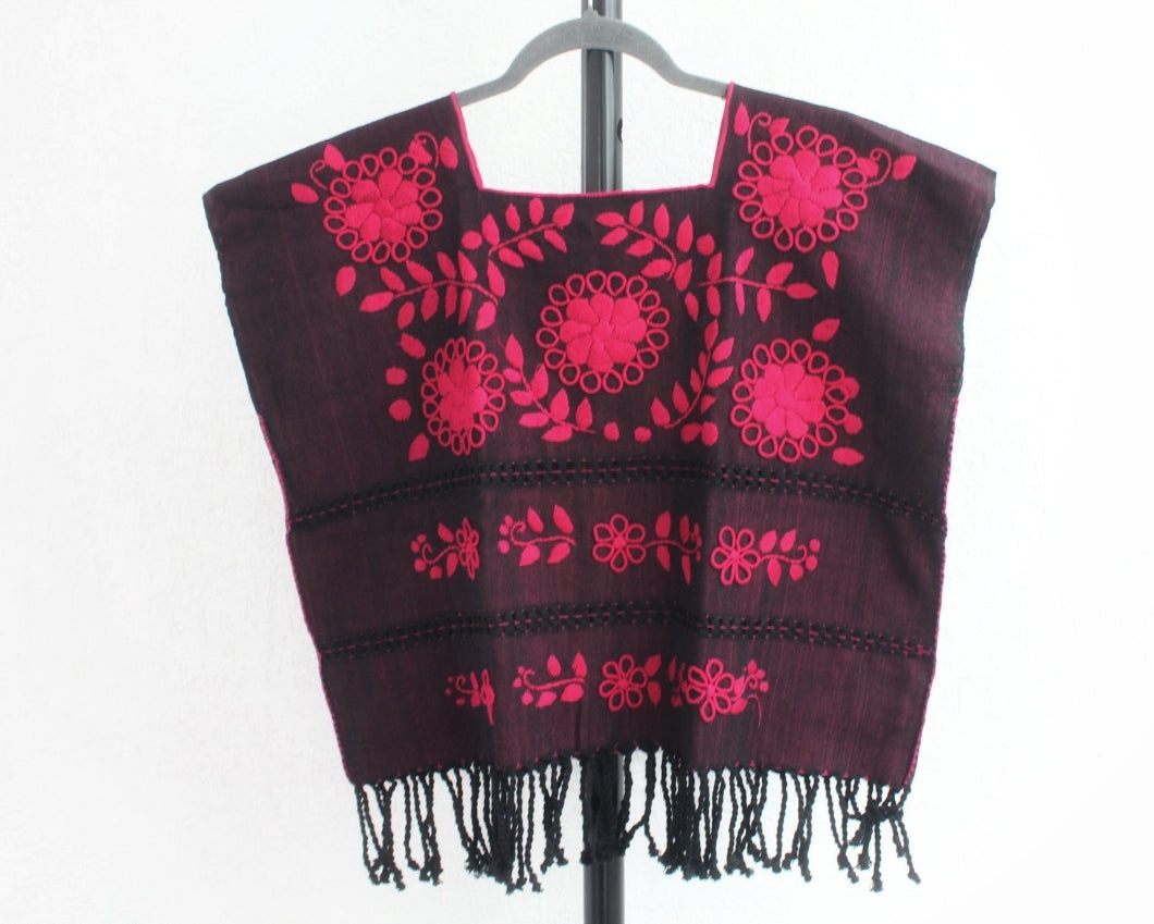 Top Flores Rococo Negro Rosa Mx
