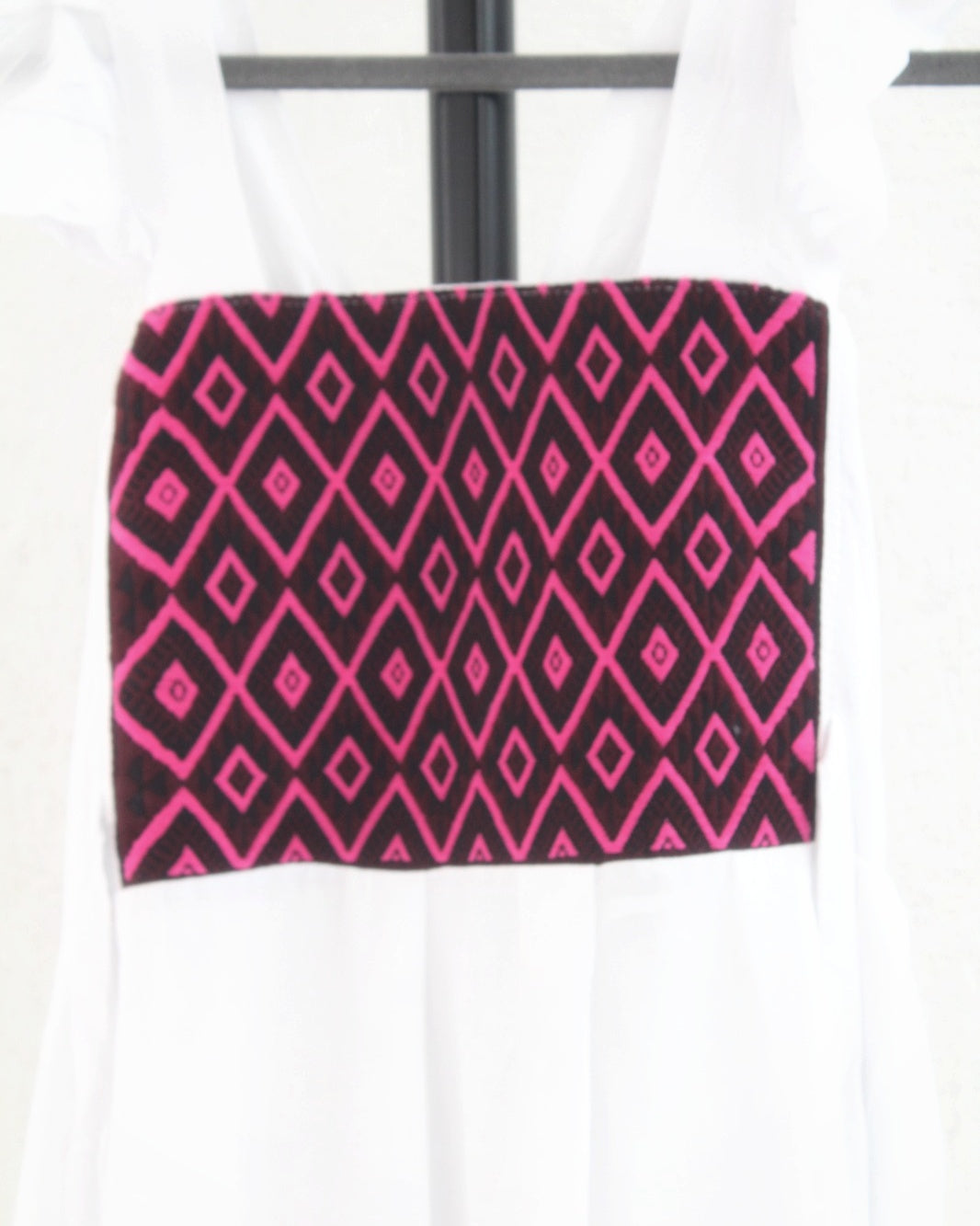 Vestido Anita Corto Blanco Rosa