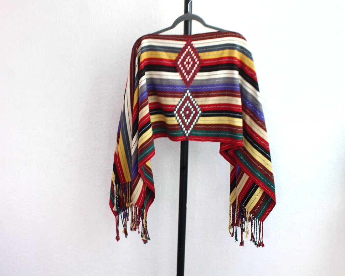 Jorongo Rombos Rojo Morado Verde