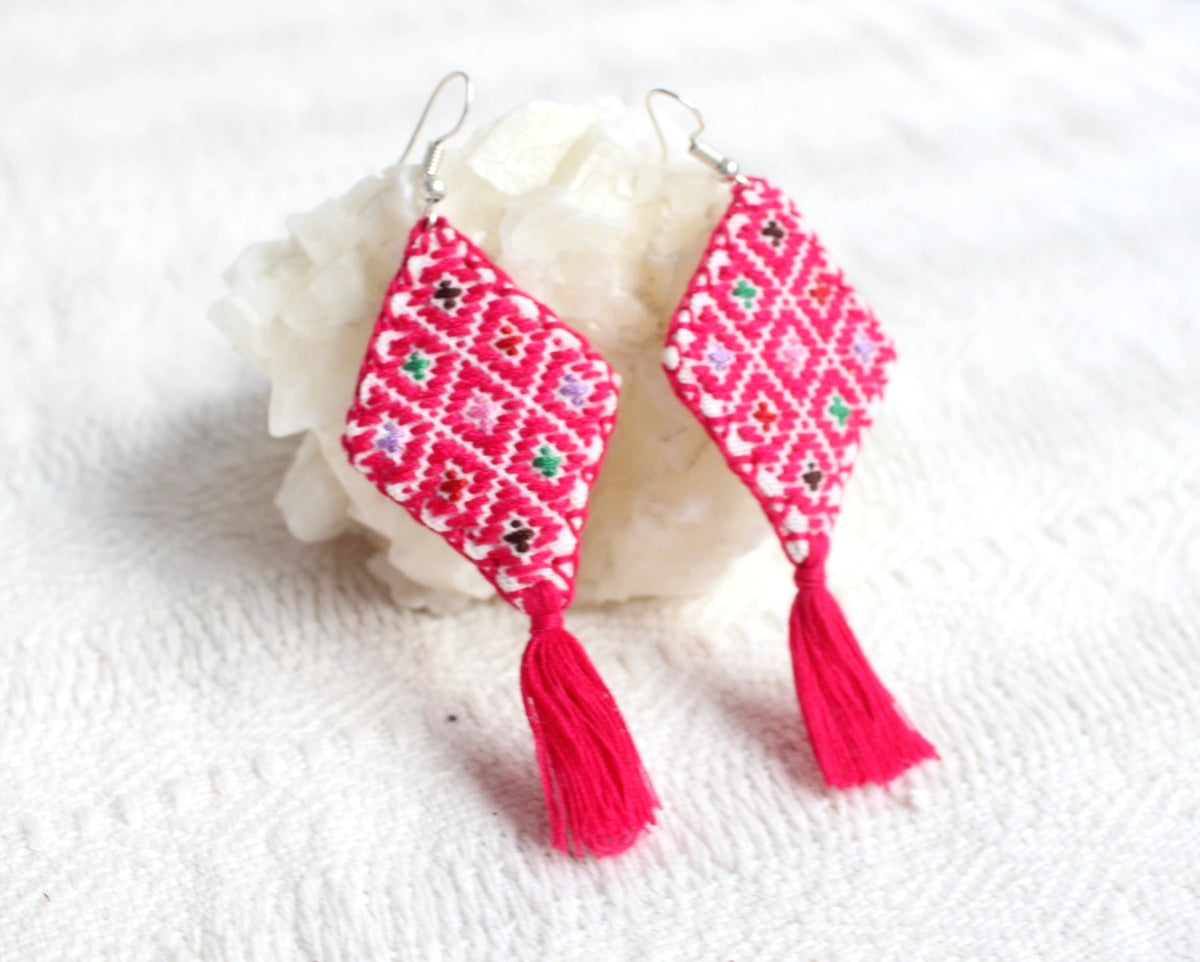 Aretes Cosmos Rosa Mexicano