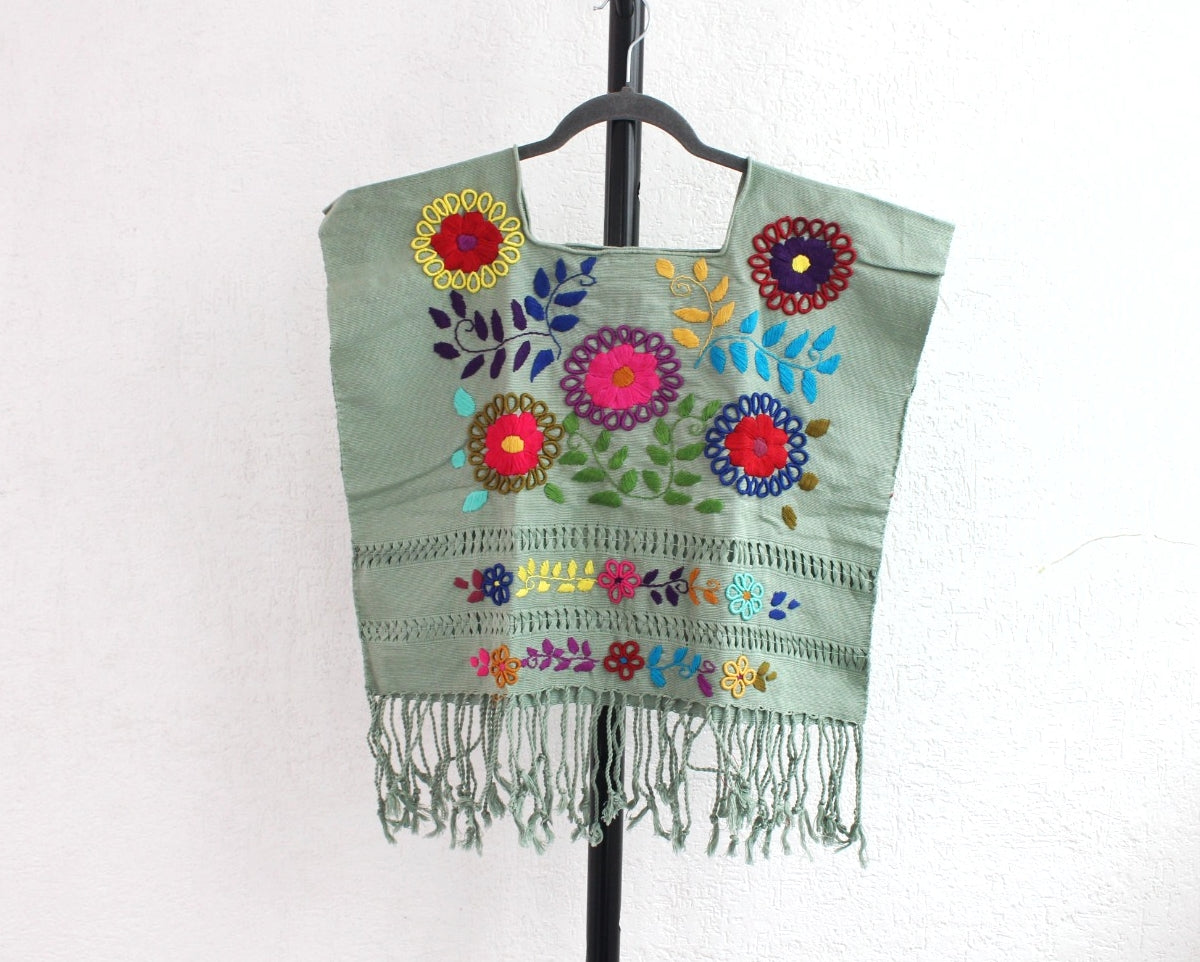 Top Flores Rococo Menta Colores