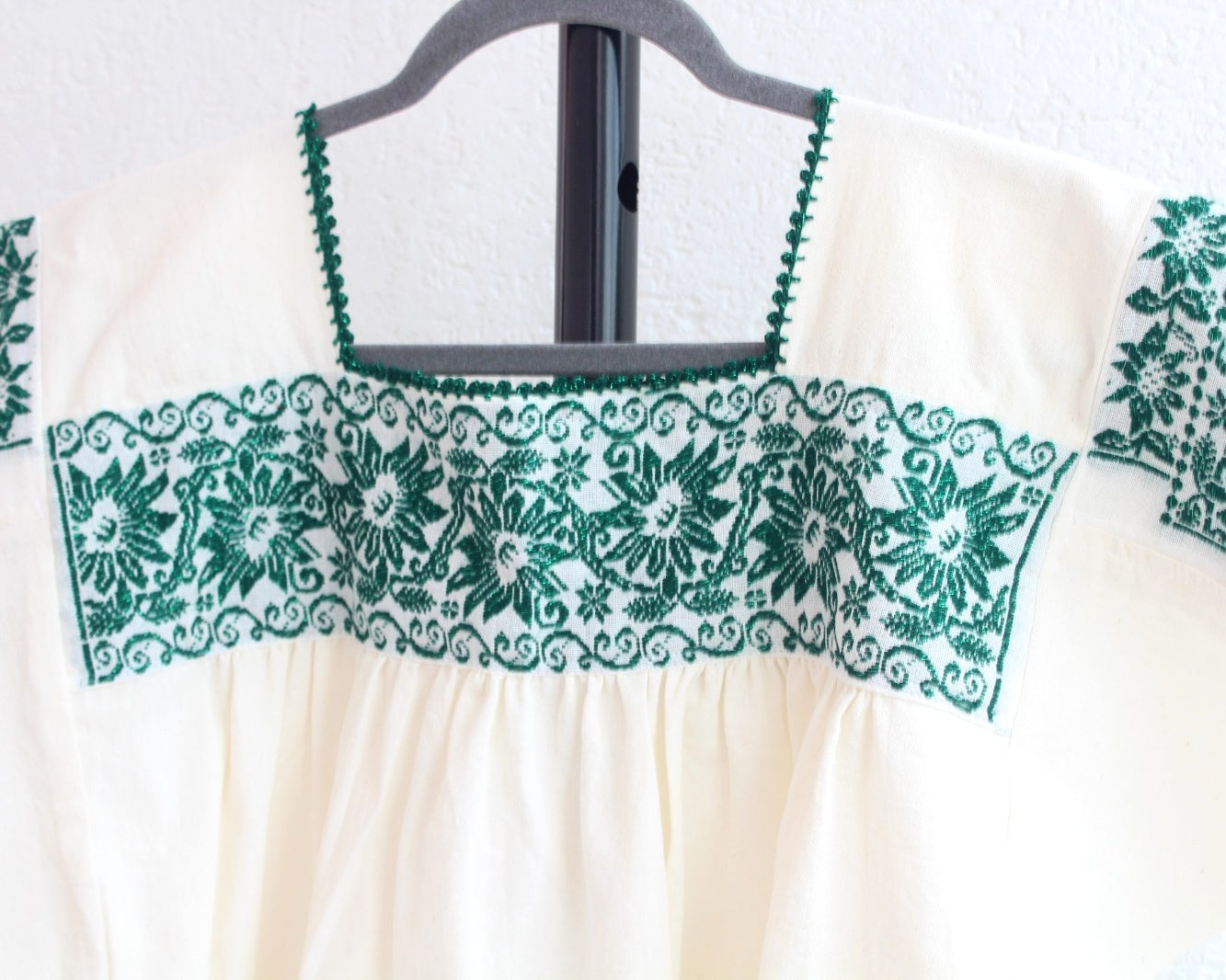 Blusa Tradicional Bordada Flores Verde XL XXL