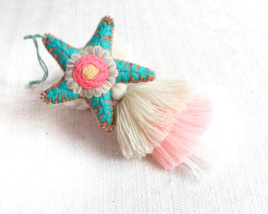 Estrella Rococo Turquesa Rosa Beige