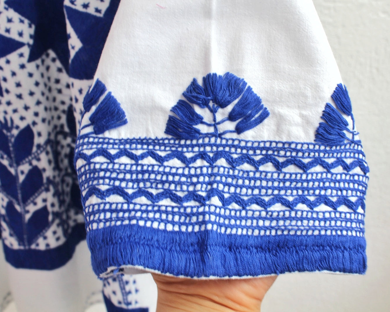 Blusa Milpa Flores Azul Rey L - XL