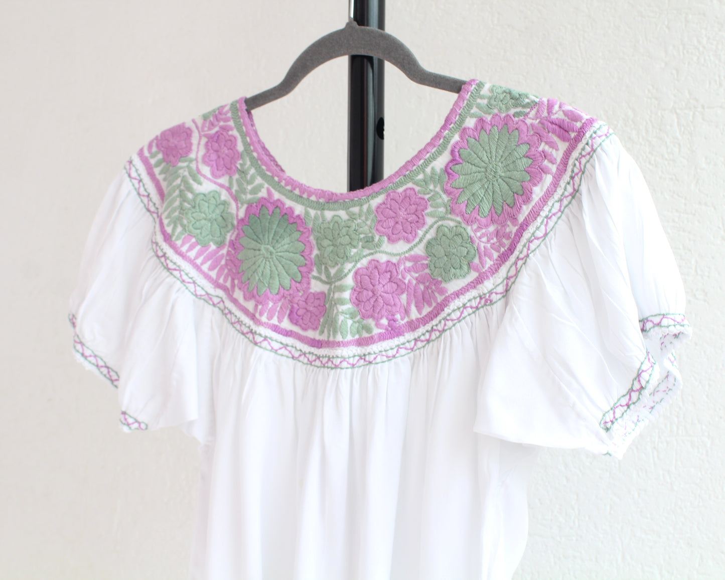 Blusa Aguacatenango Blanco Lila Menta