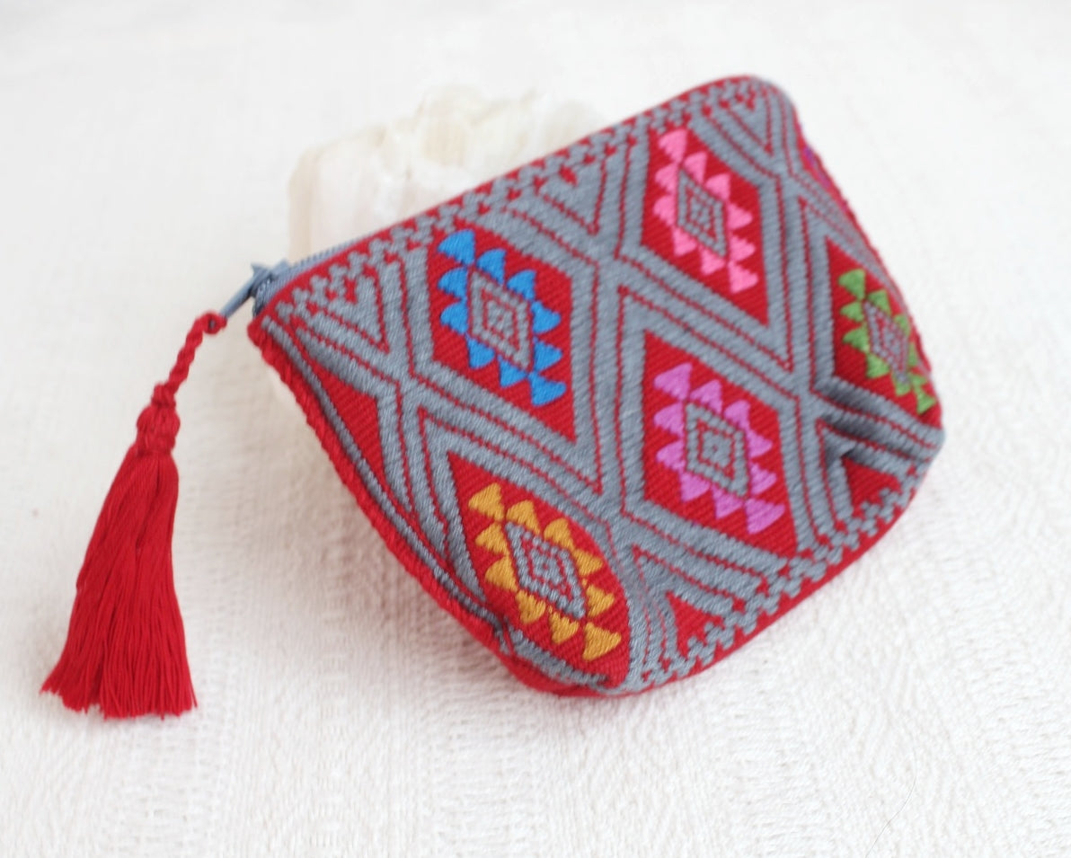 Monedero Estrellas Diamante Colores Gris Rojo