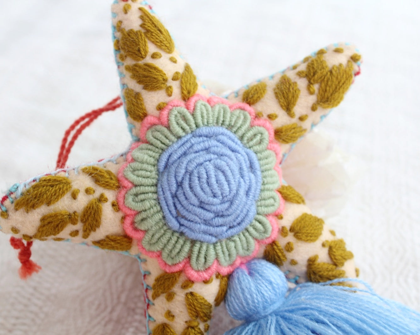 Estrella Rococo Rosa Azul Coral Rosa