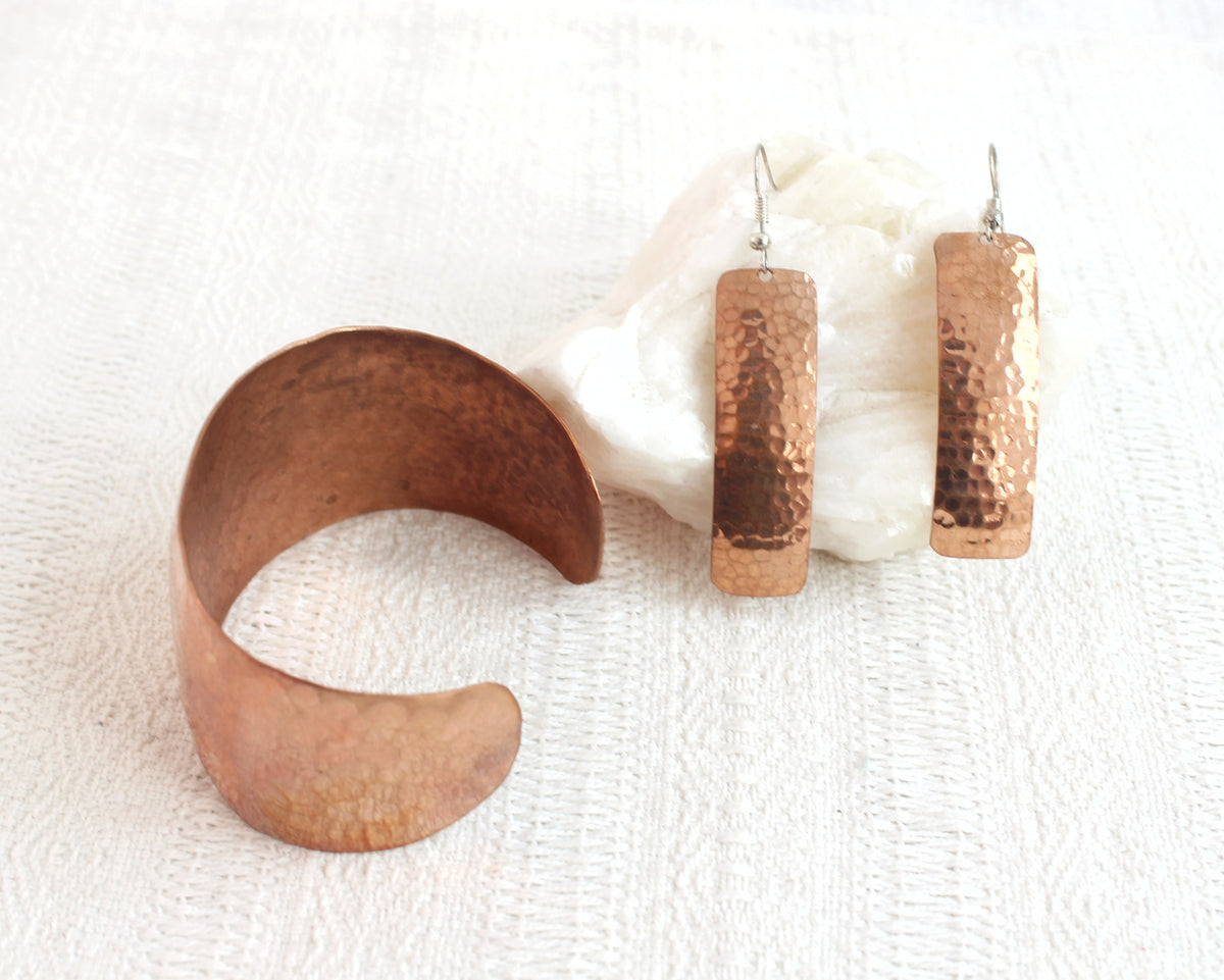 Aretes y Pulsera Cobre