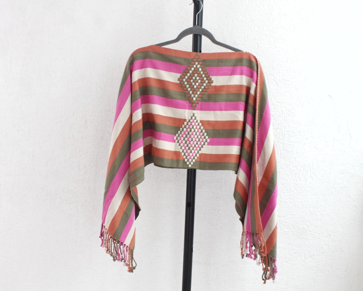 Jorongo Rombos Rosa Verde Blanco