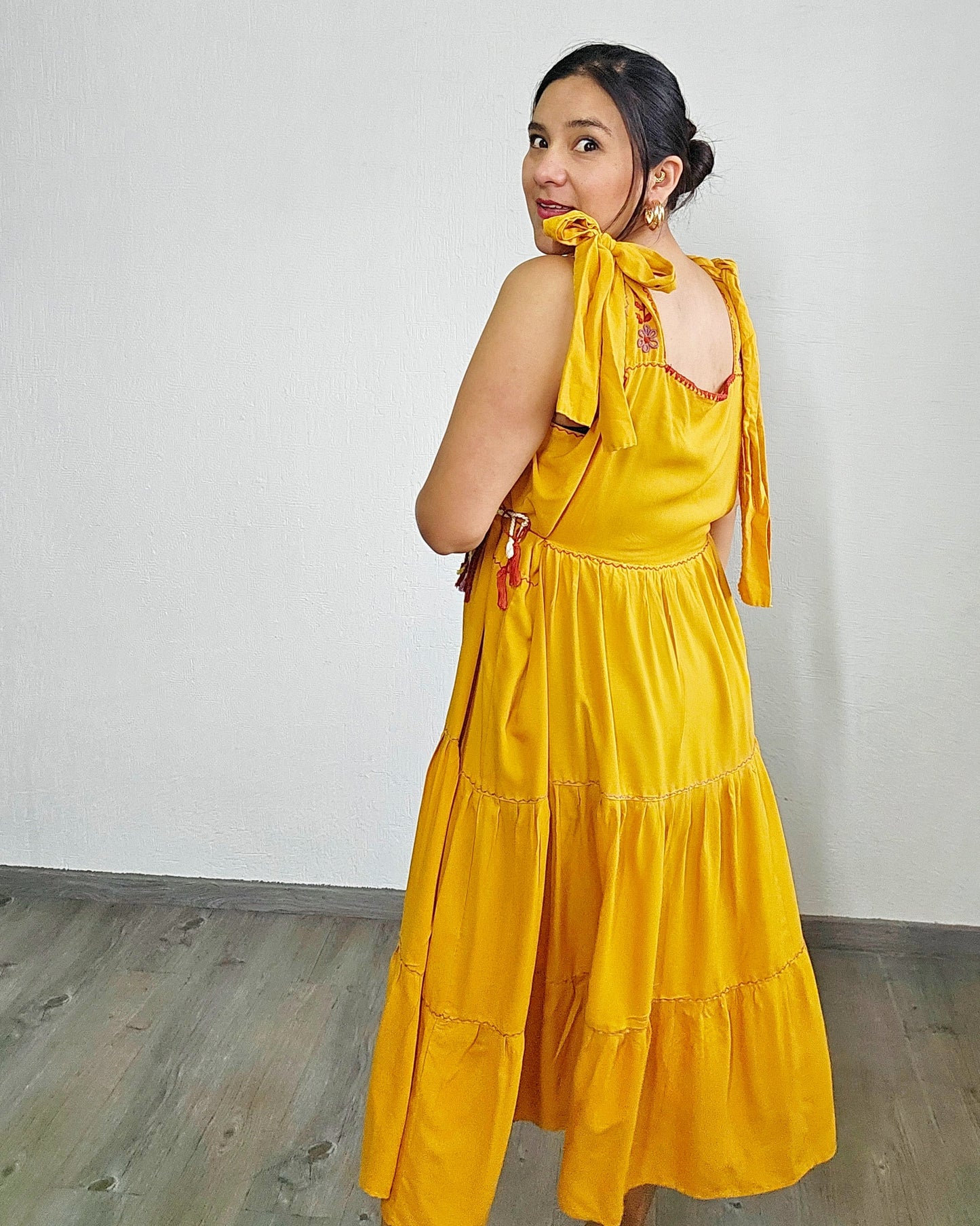 Vestido Fatima Rococo Amarillo XL- 2XL