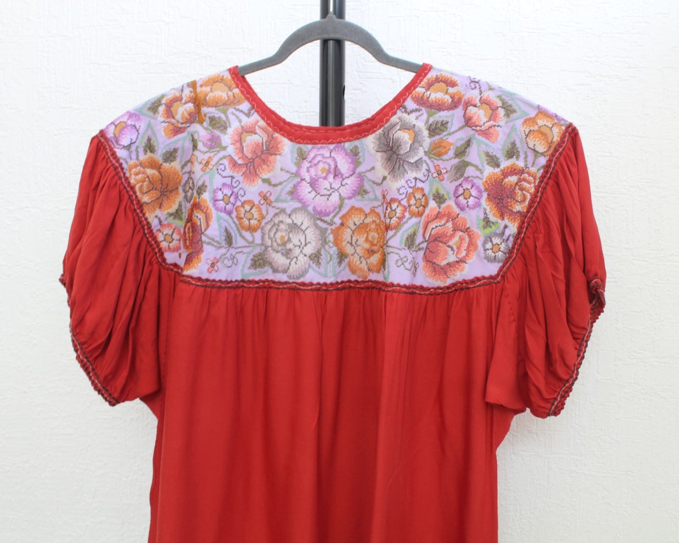 Blusa Abigail Flores Naranja Lila XXL