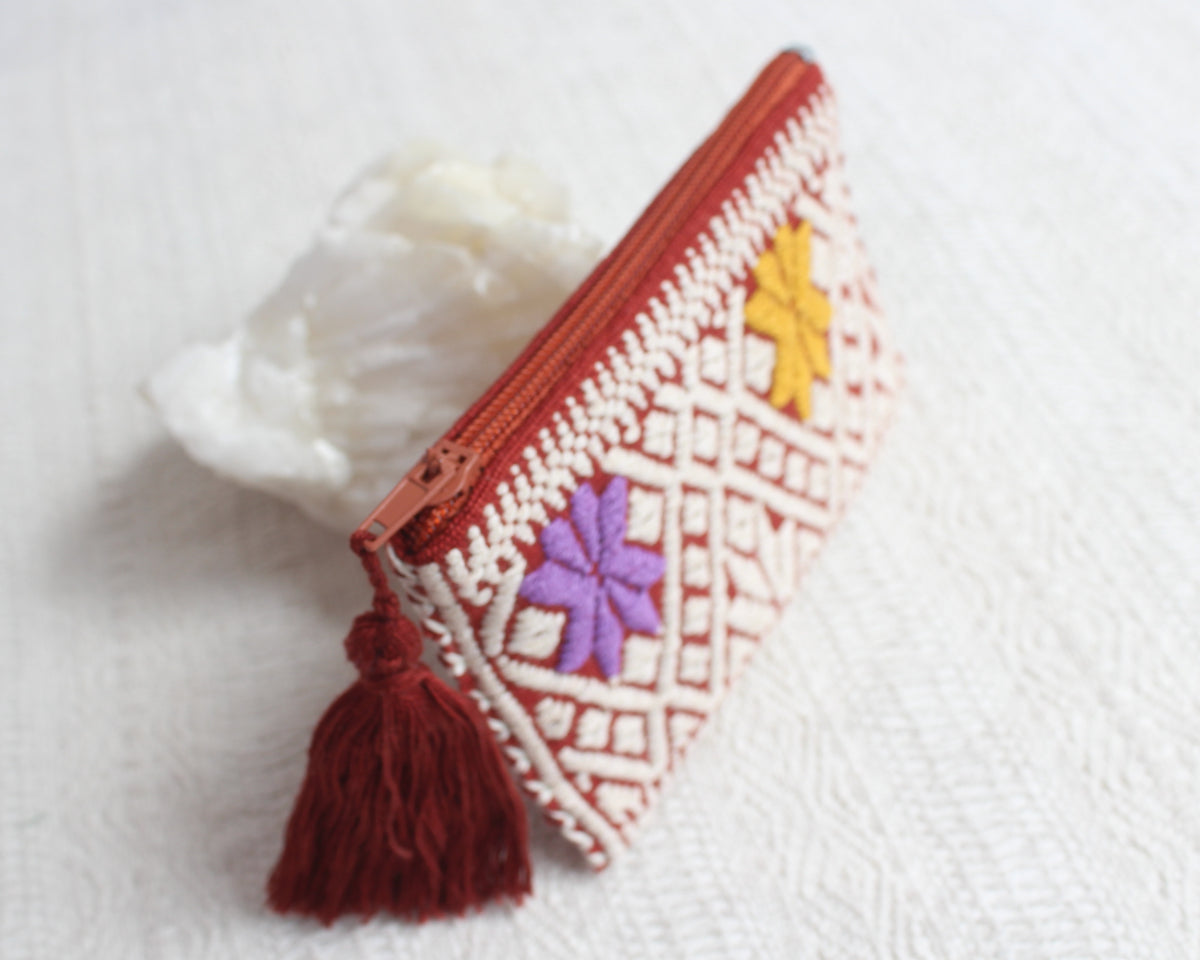 Mini Monedero Estrellitas Beige Marrón
