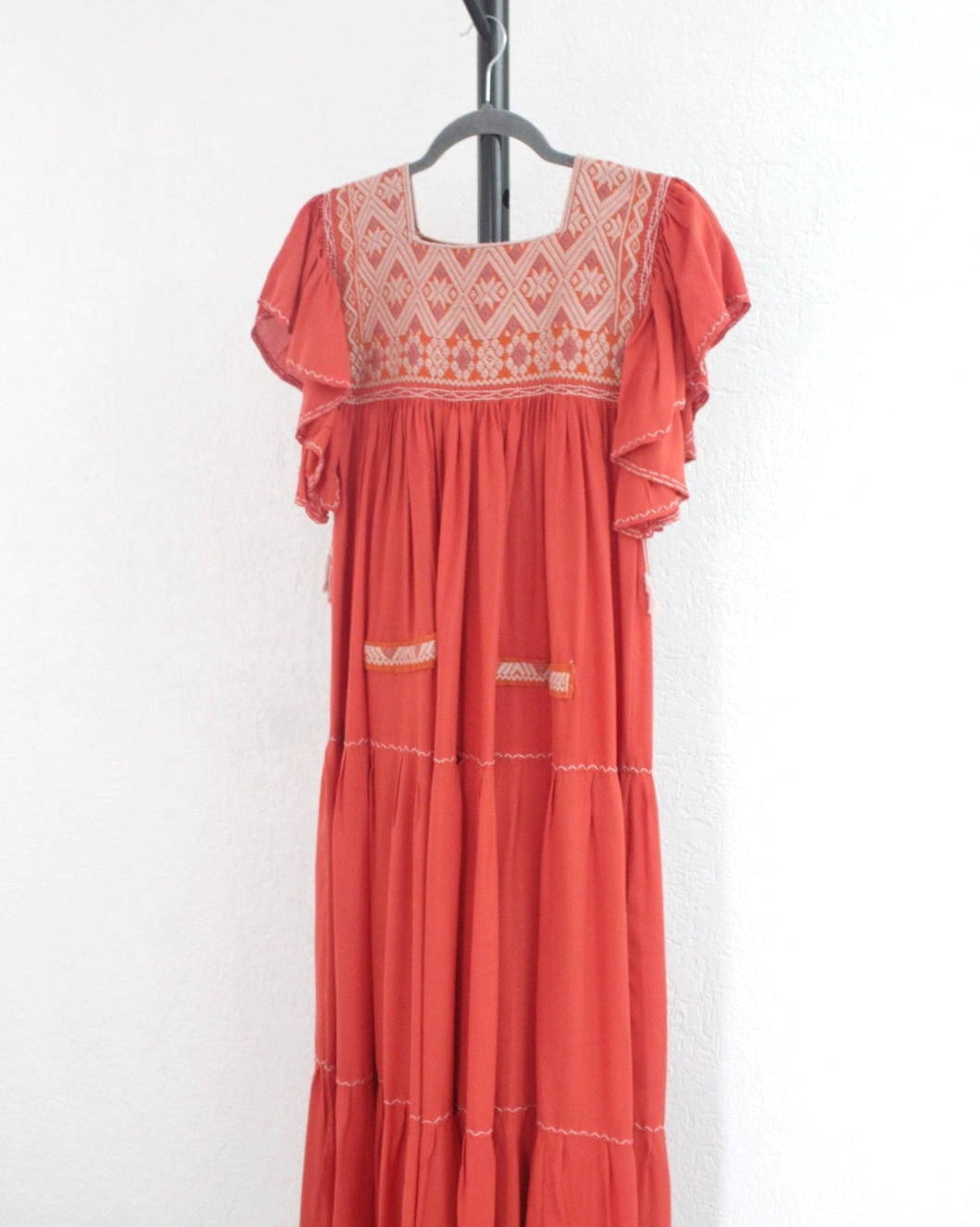Vestido Cristiana Rombos Naranja Ch -M