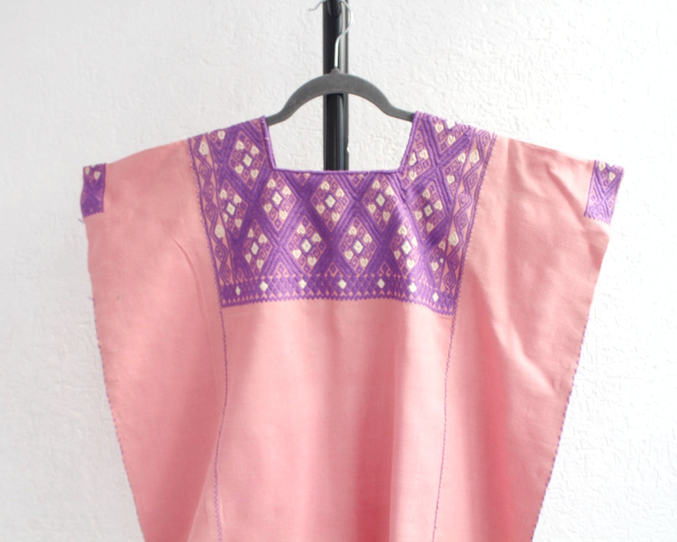 Huipil Corto Laura XL - 2XL Pejel Salmon Lila