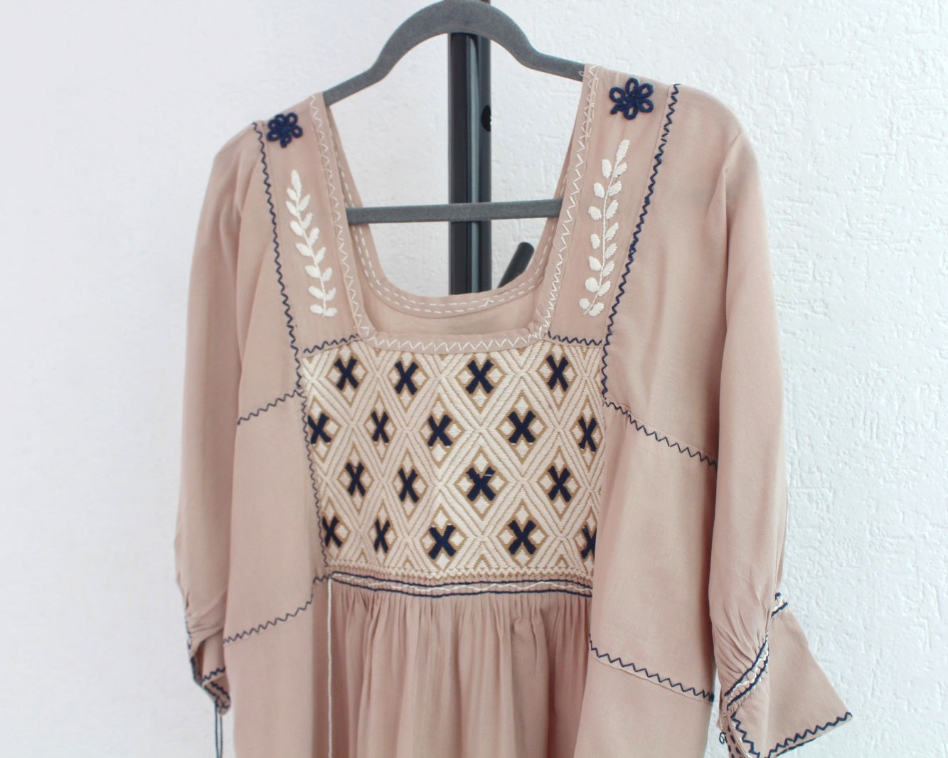 Blusa Julia Beige Azul Unitalla