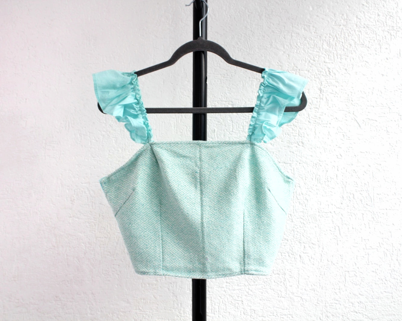 Crop Top Isabel Turquesa Rombos
