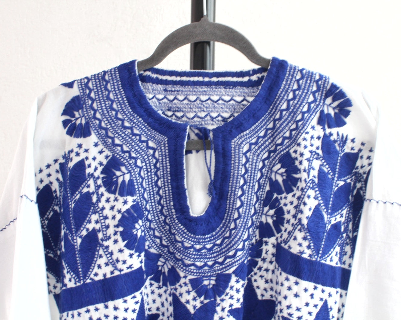 Blusa Milpa Flores Azul Rey L - XL