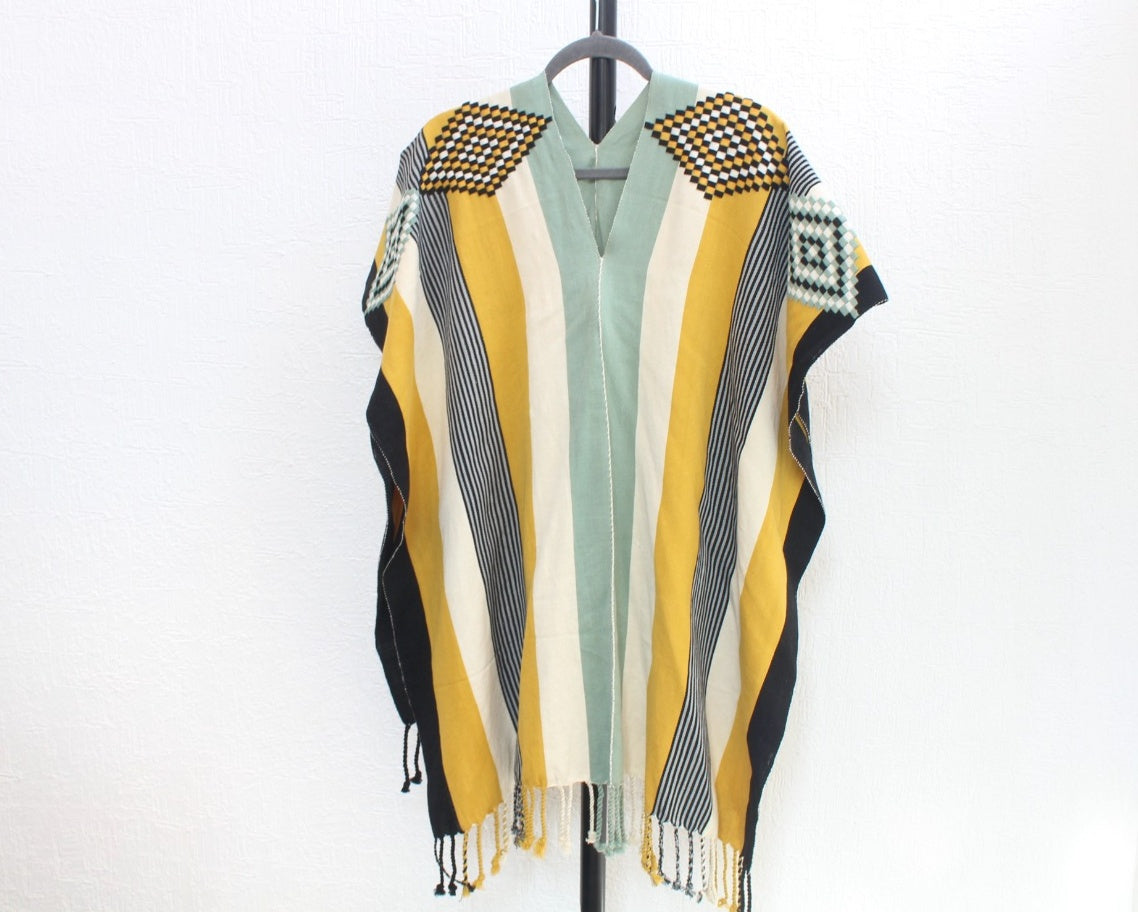 Jorongo Rombos Menta Blanco Amarillo