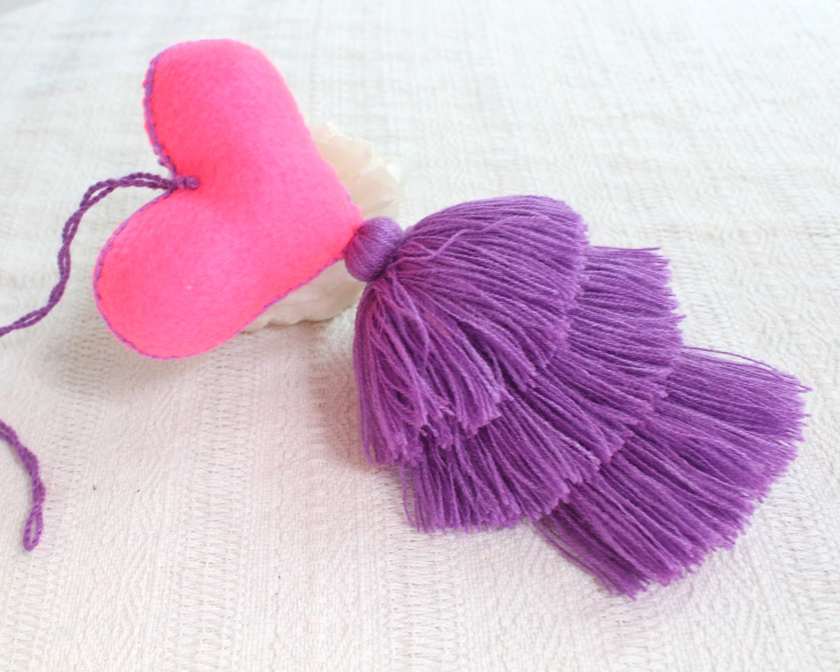 Corazón Florecitas Rosa Morado