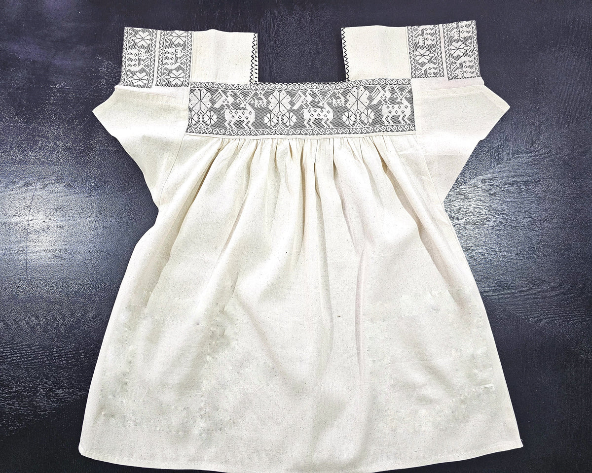 Blusa Tradicional Bordada Venados Negro L - XL