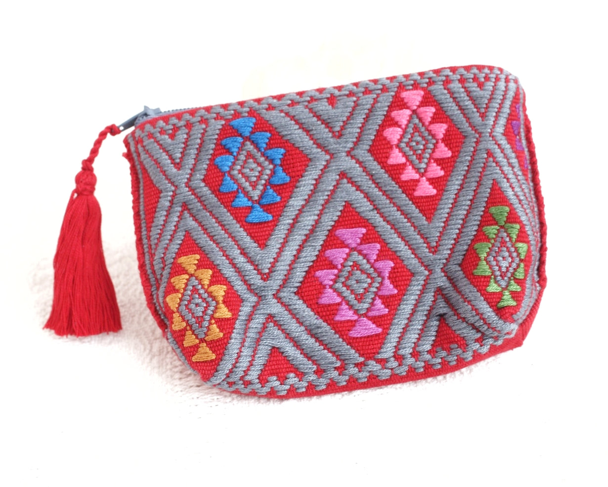 Monedero Estrellas Diamante Colores Gris Rojo