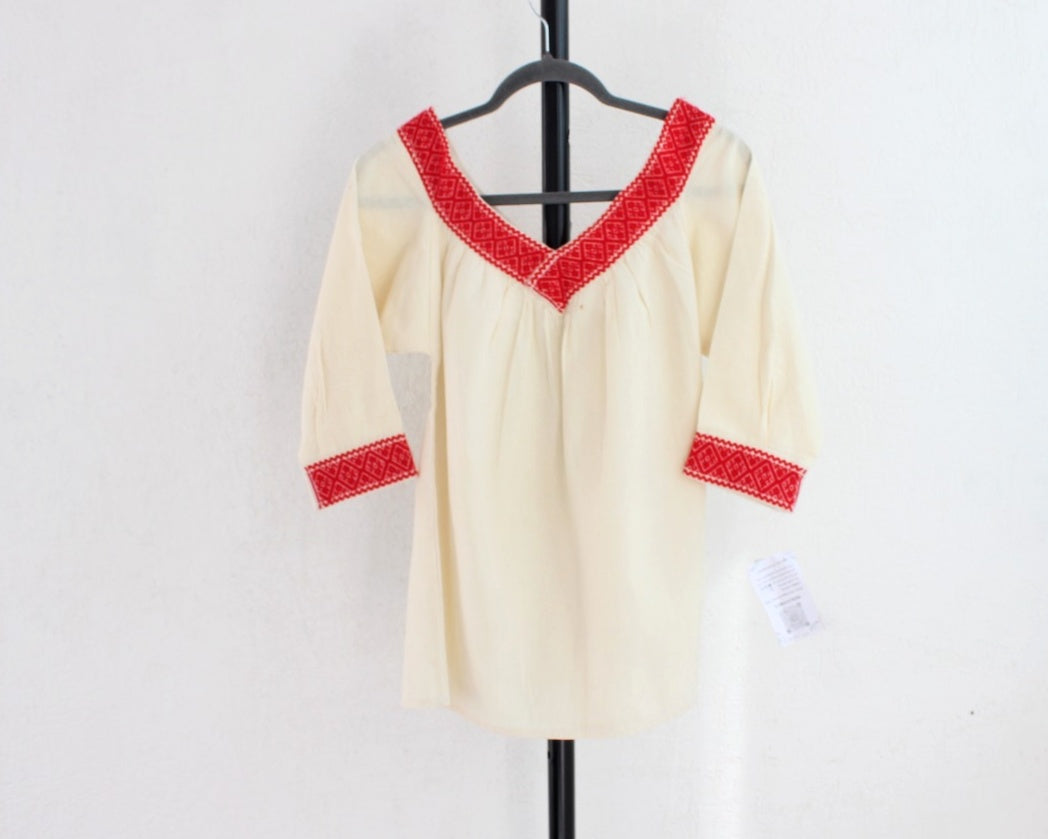 Blusa Cuello V Manta Rojo Unitalla