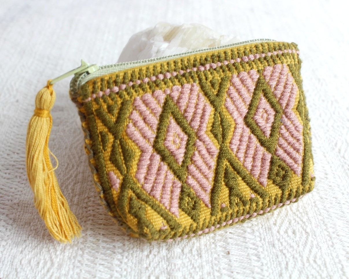 Mini Monedero Estrellas Amarillo Verde