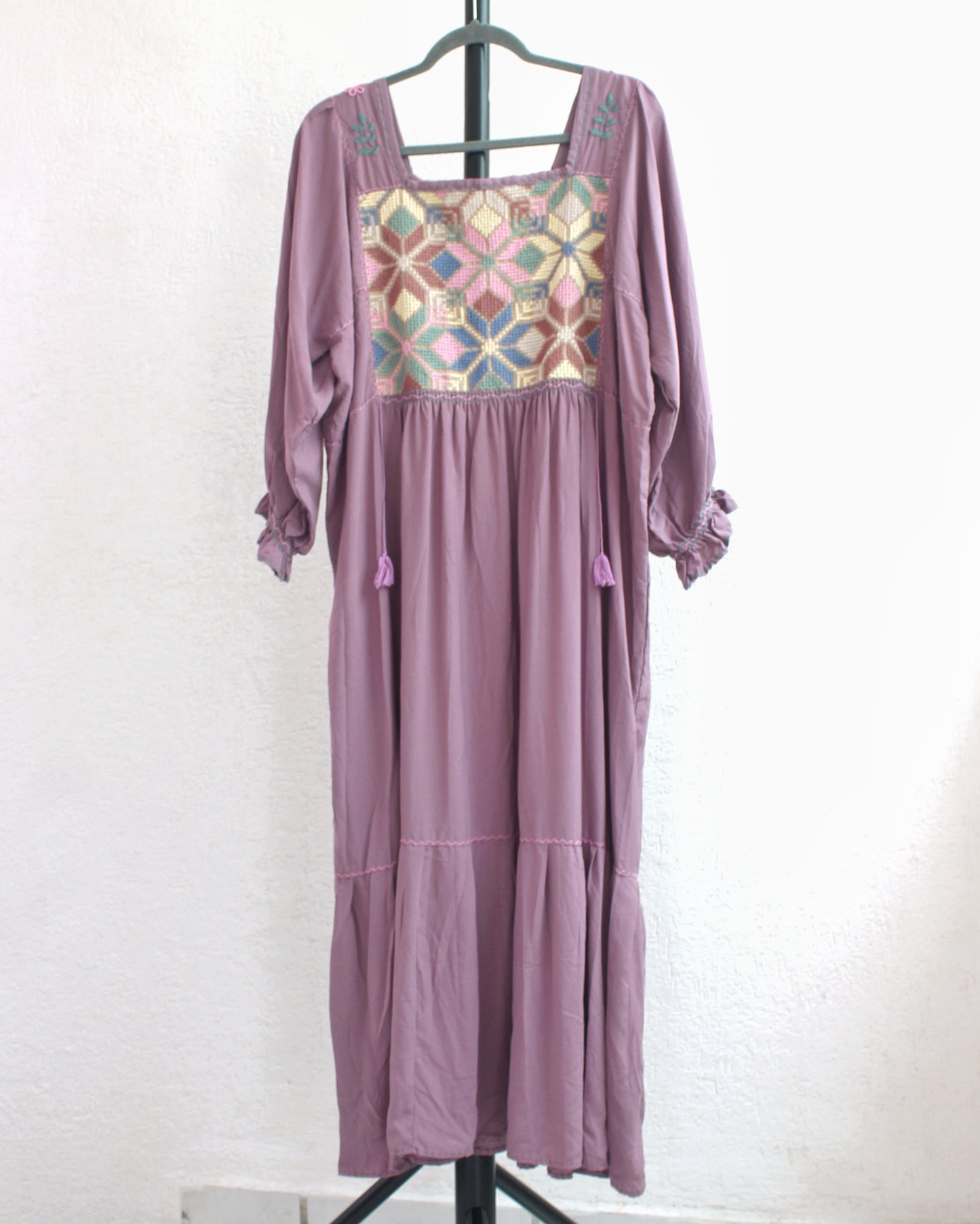 Vestido Julia Flores Manga 3/4 XL / XXL Lavanda obscuro