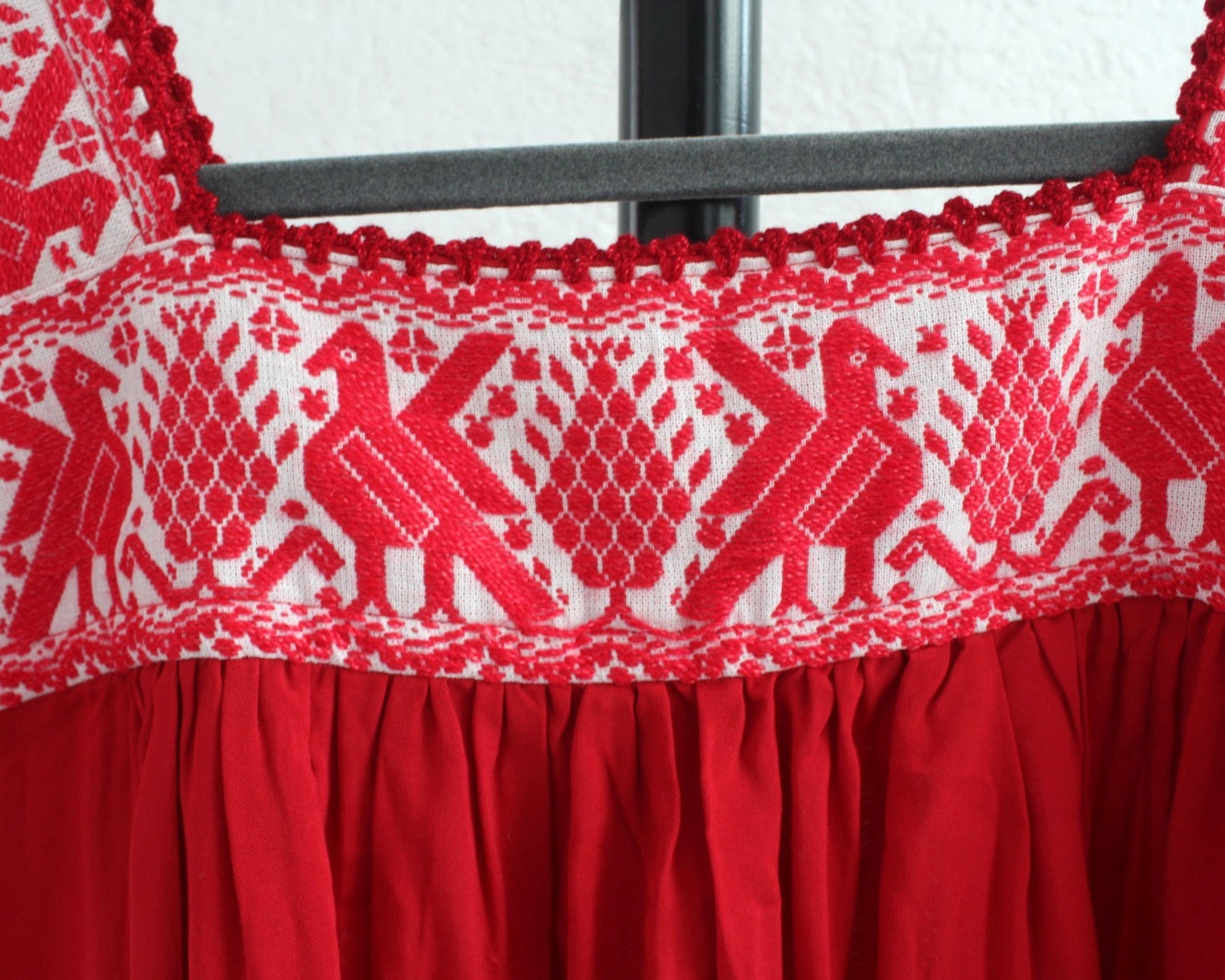 Blusa Bordada Tania Rojo Pajaritos X -XL