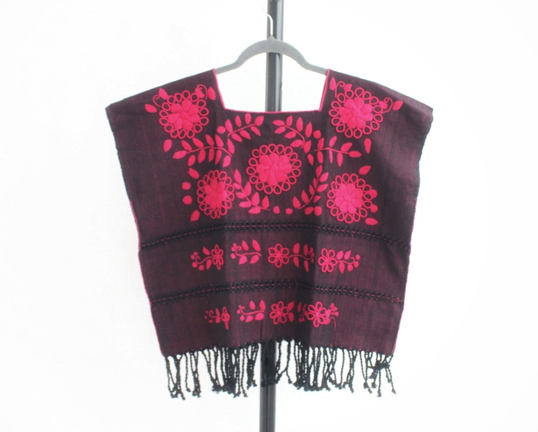 Top Flores Rococo Negro Rosa Mx