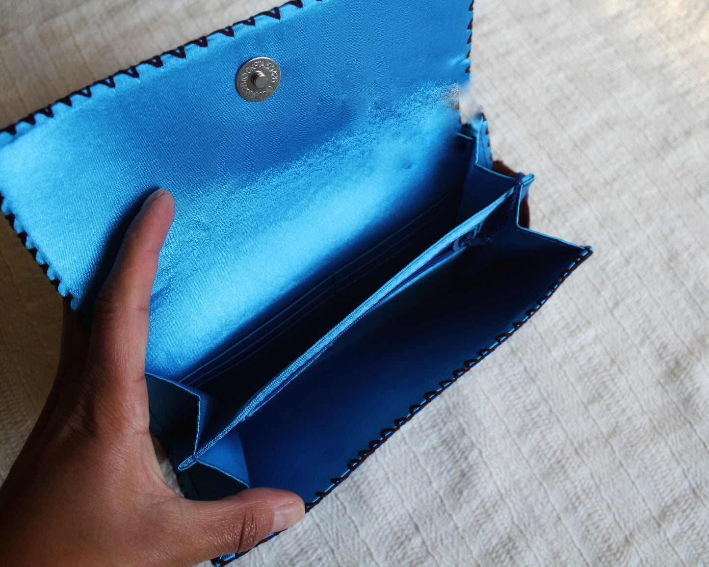 Cartera Grande Grecas Azul