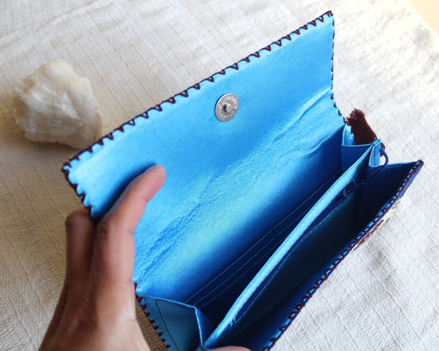 Cartera Grande Grecas Azul