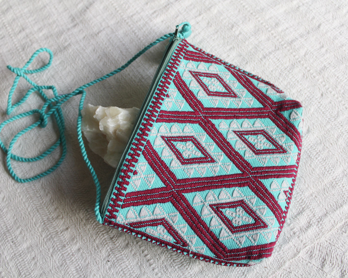 Bolso Telar Estrellas Diamante Turquesa