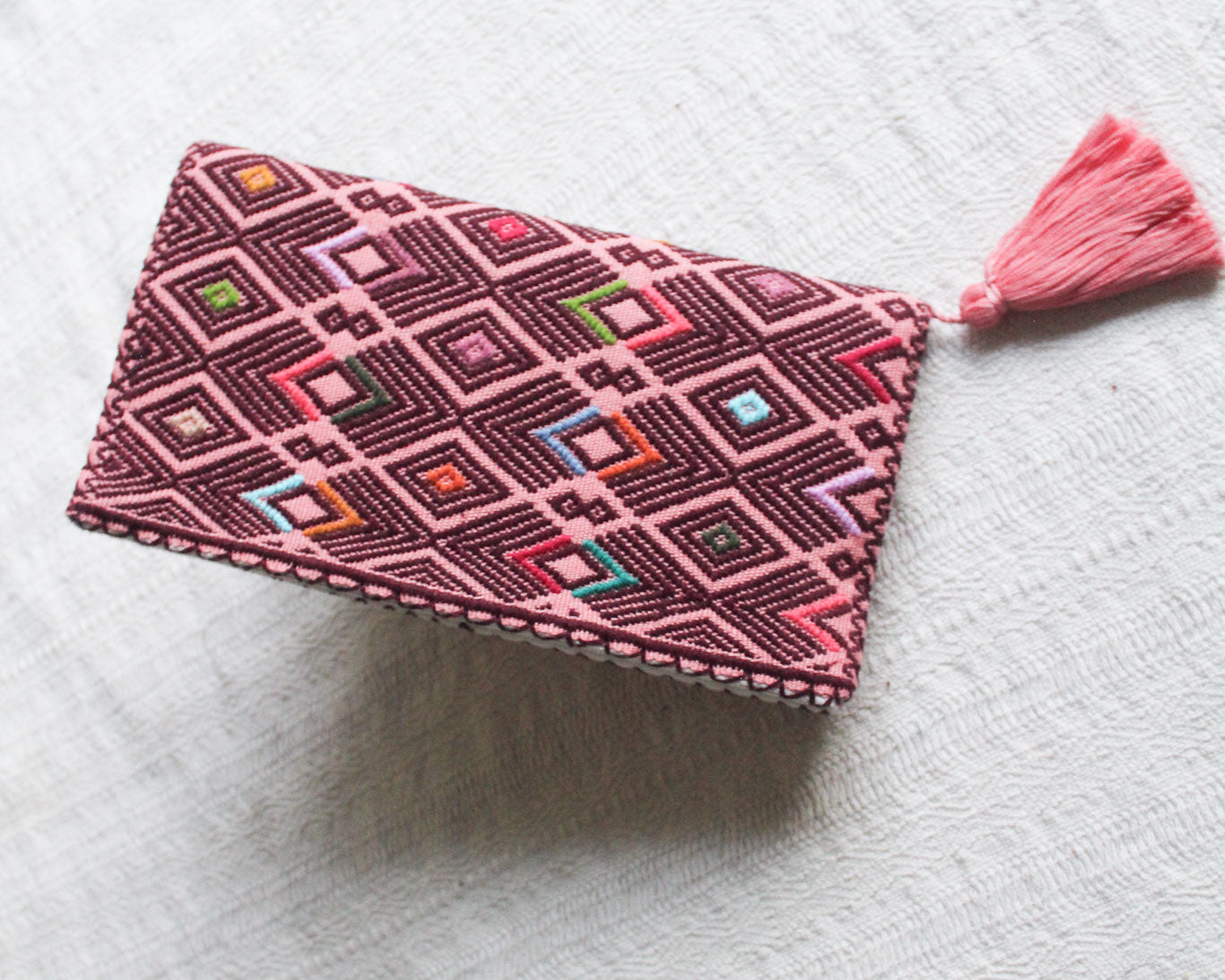 Billetera Flores Vino y Rosa