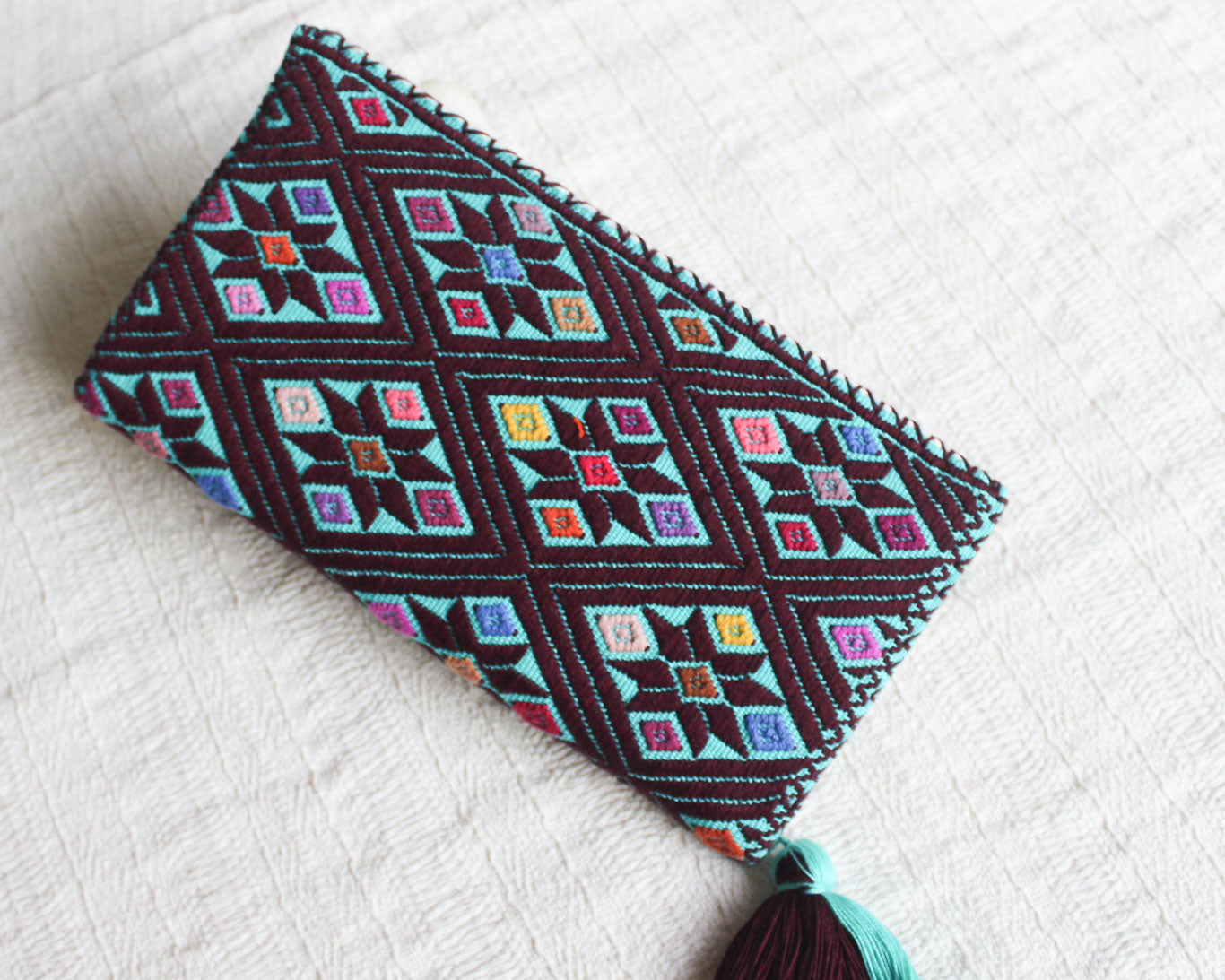 Billetera Estrellas Vino Turquesa