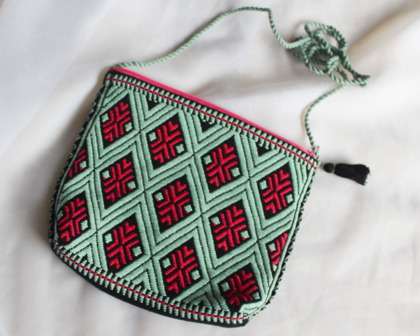 Bolso Telar Flores Rosa