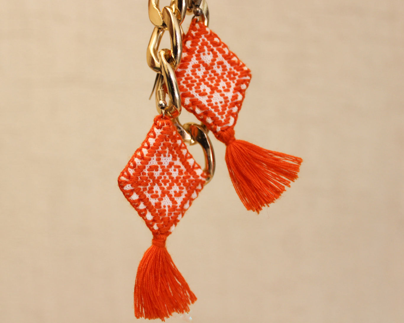 Aretes Grecas Naranja