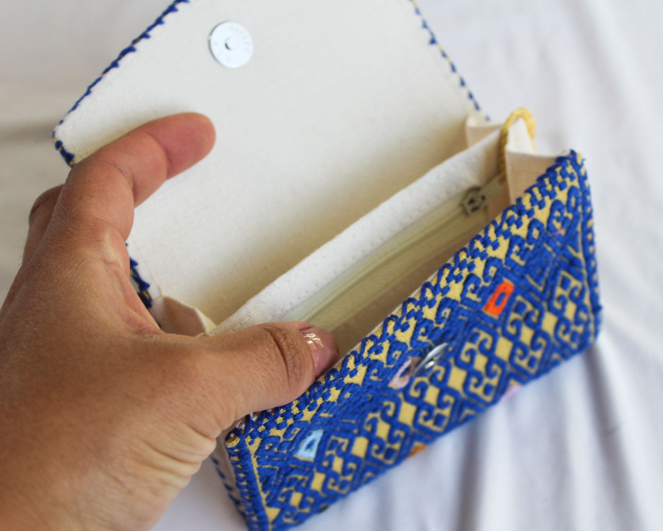 Cartera Rizado Amarillo Azul