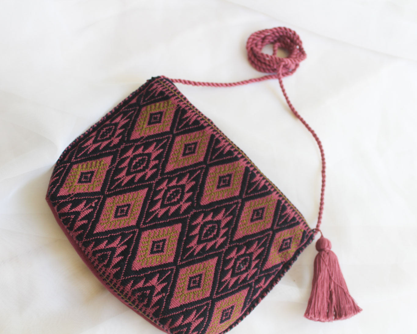 Bolso Telar Estrellas Azul M Vino