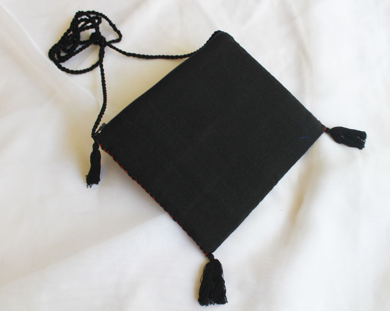 Bolso Telar Flores Naranja Beige