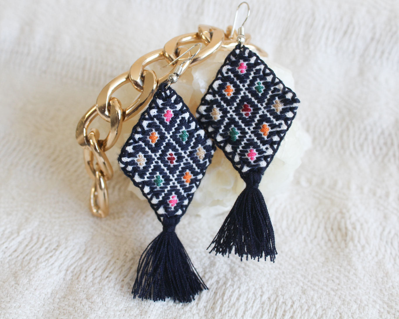 Aretes Cosmos Azul Marino