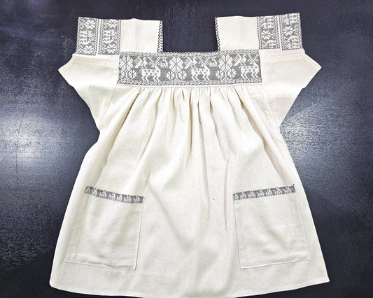 Blusa Tradicional Bordada Venados Negro M - L