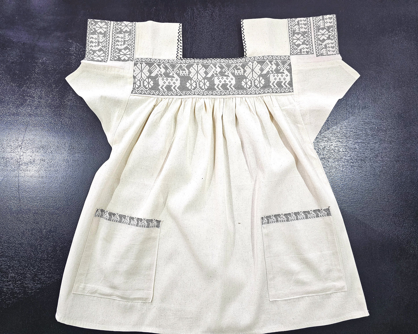 Blusa Tradicional Bordada Venados Negro M - L