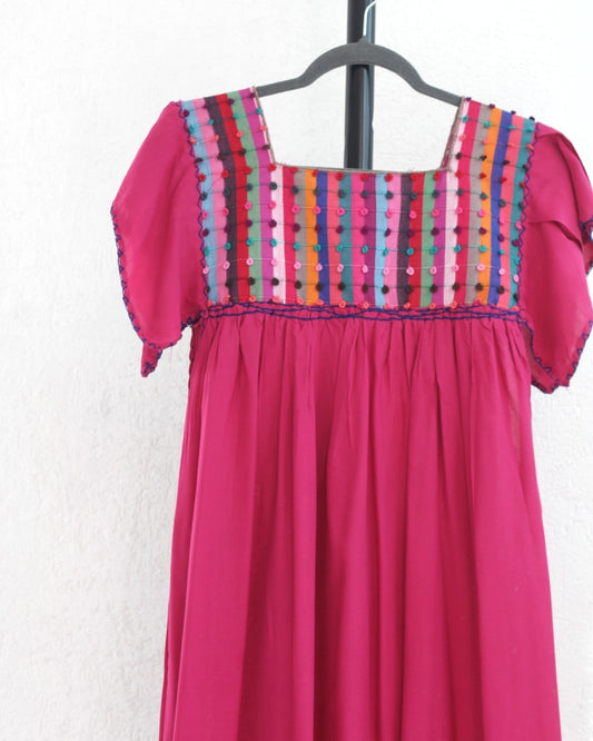 Vestido Nuditos Rosa Mexicano